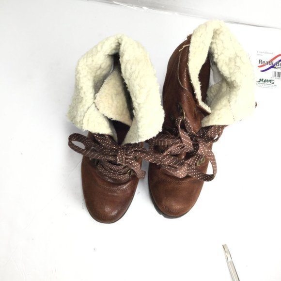 Nine West Jana Jay Ankle Boots Vintage Lace up Brown Size 6 - Picture 4 of 9